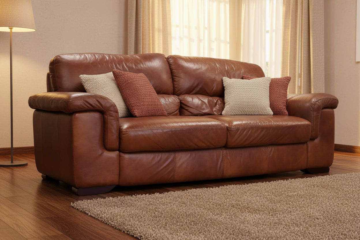 Brown Leather Sofa