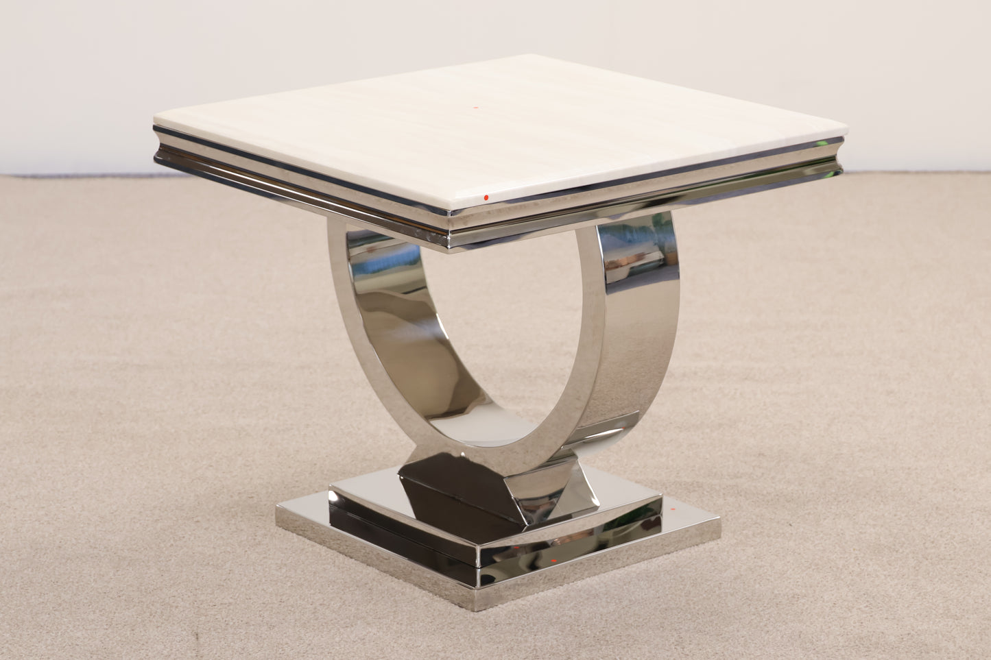 Chrome and Marble Table by Vida Living