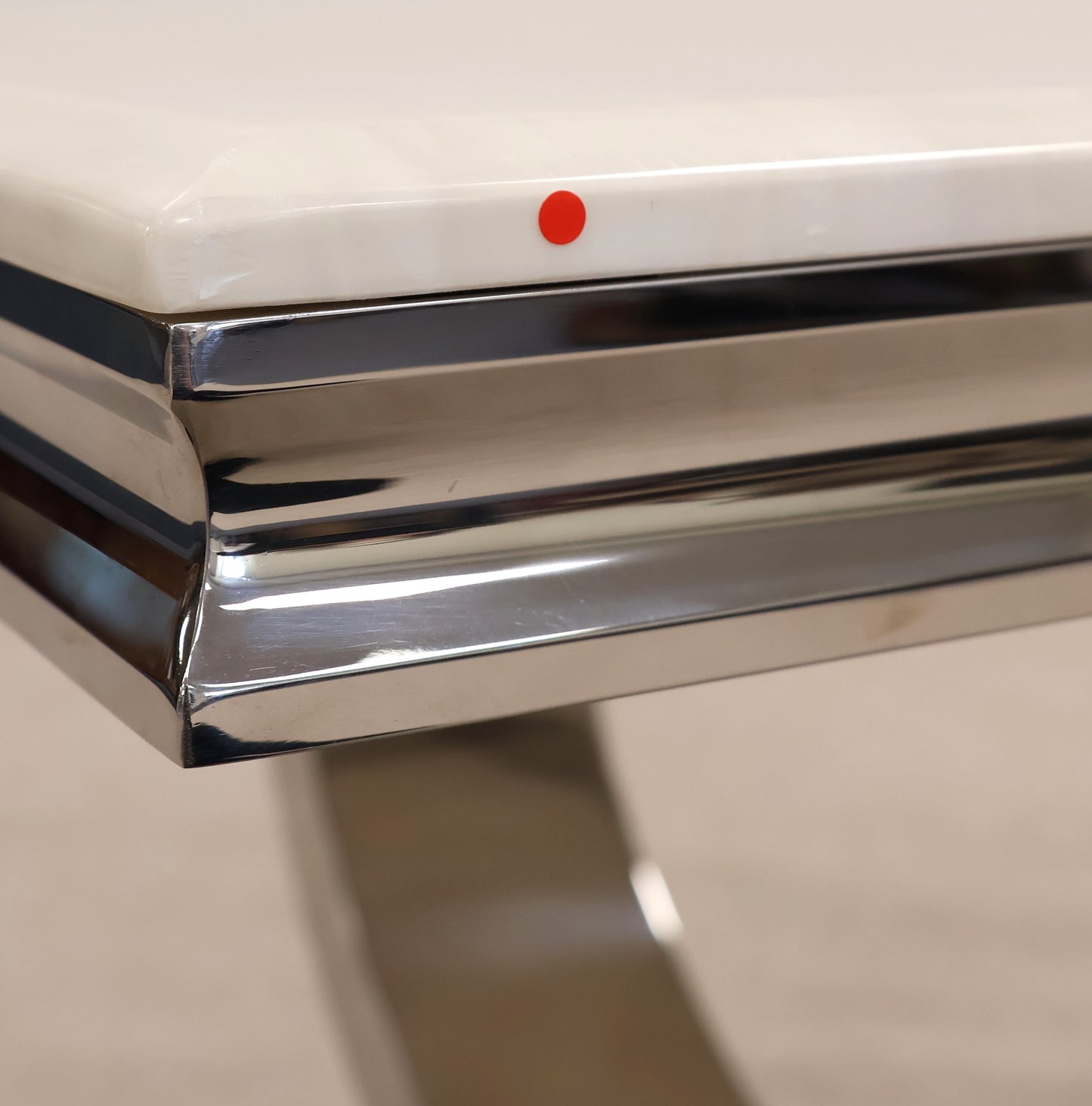 Chrome and Marble Table by Vida Living