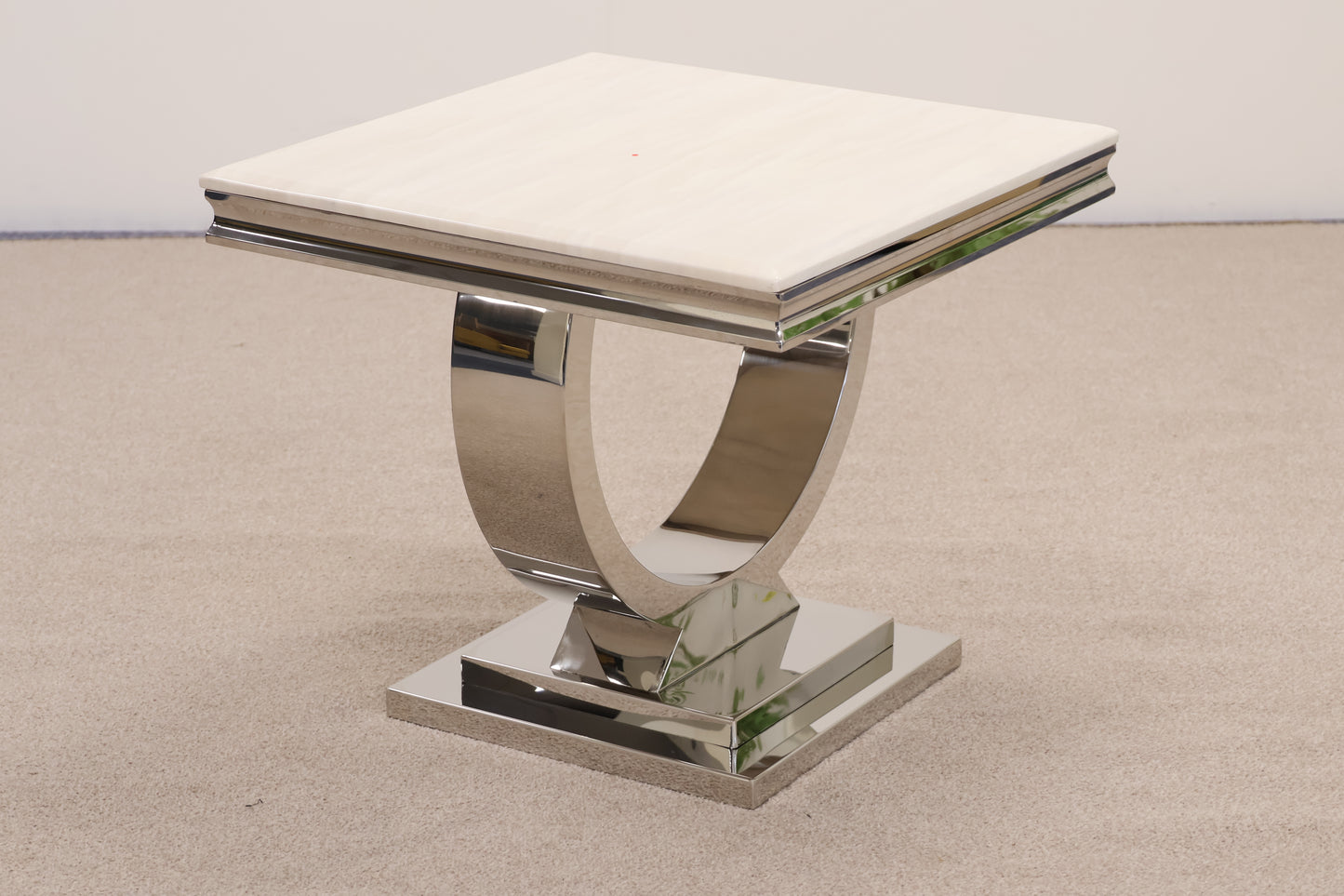 Chrome and Marble Table by Vida Living