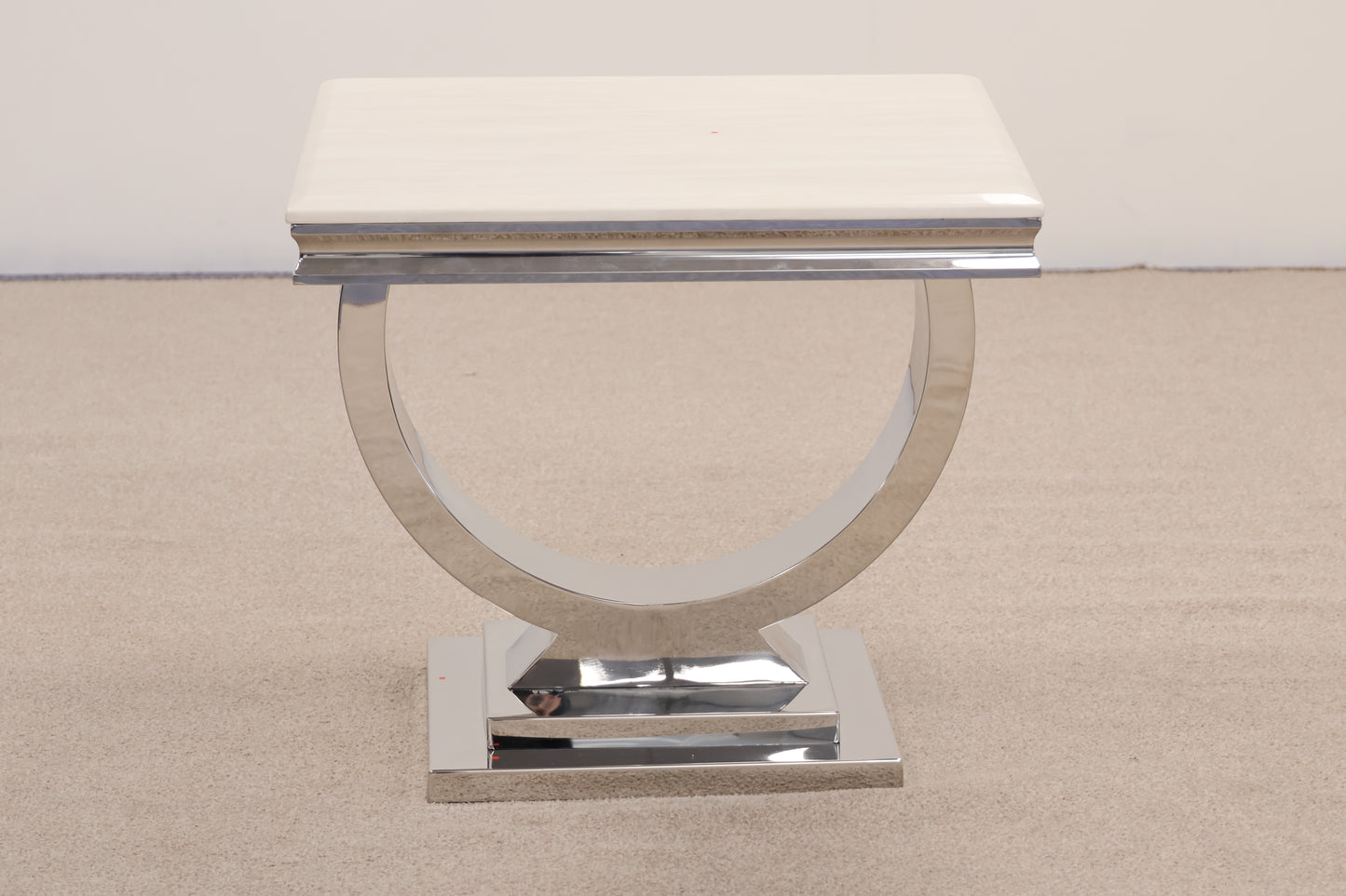 Chrome and Marble Table by Vida Living