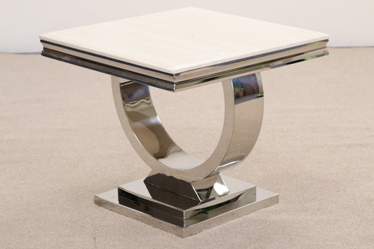 Chrome and Marble Table by Vida Living