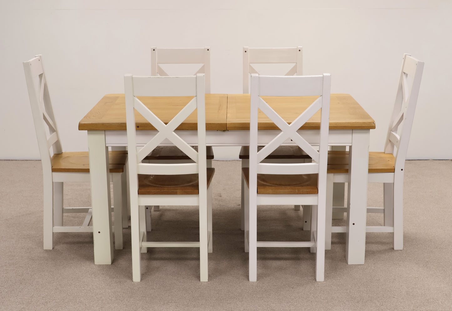 Oak Dining Table and Six Chairs