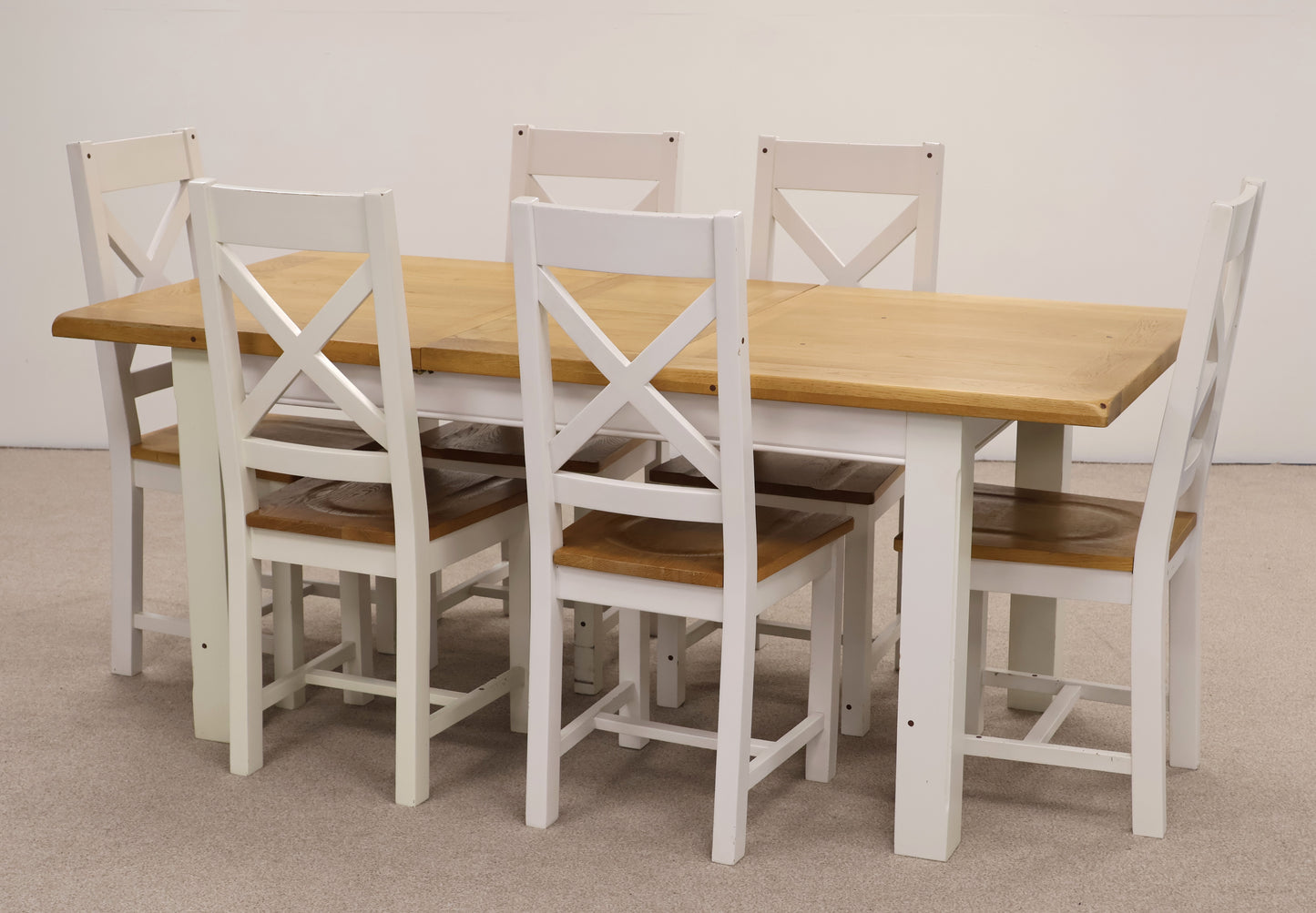 Oak Dining Table and Six Chairs