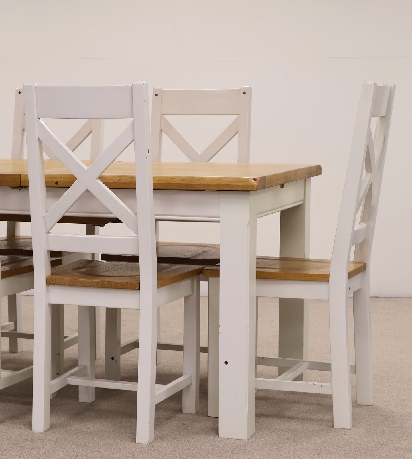 Oak Dining Table and Six Chairs