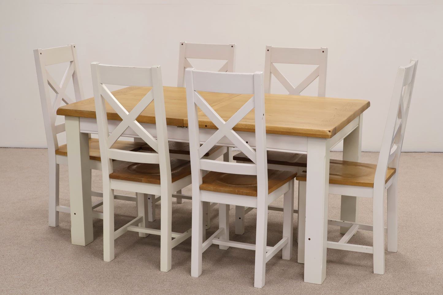 Oak Dining Table and Six Chairs