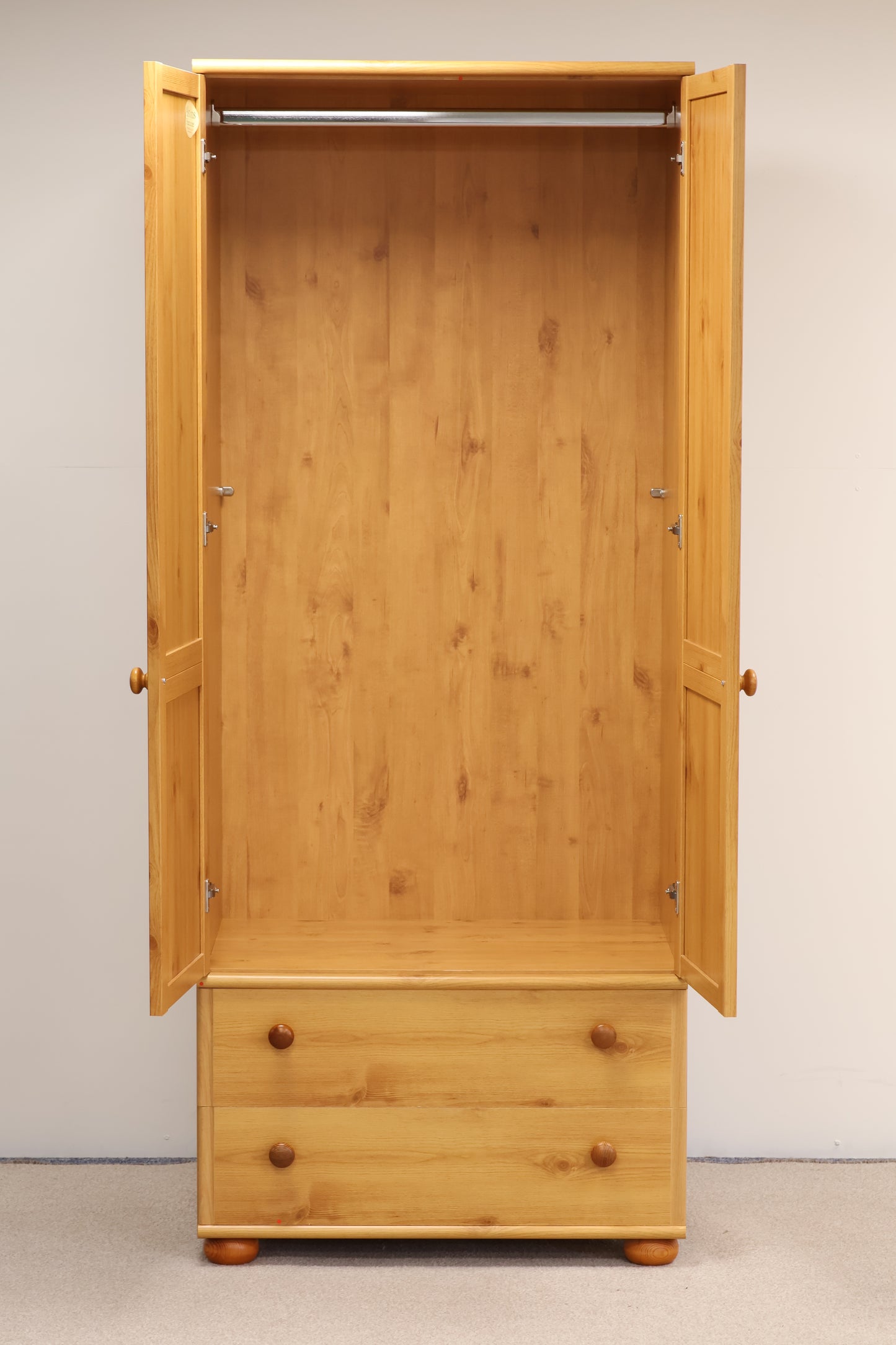 Pine Effect Double Wardrobe by Alstons Furniture