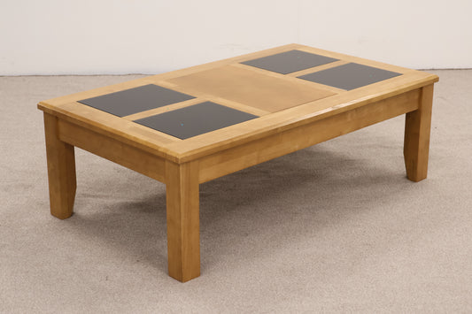 Coffee Table with Black Glass Inserts