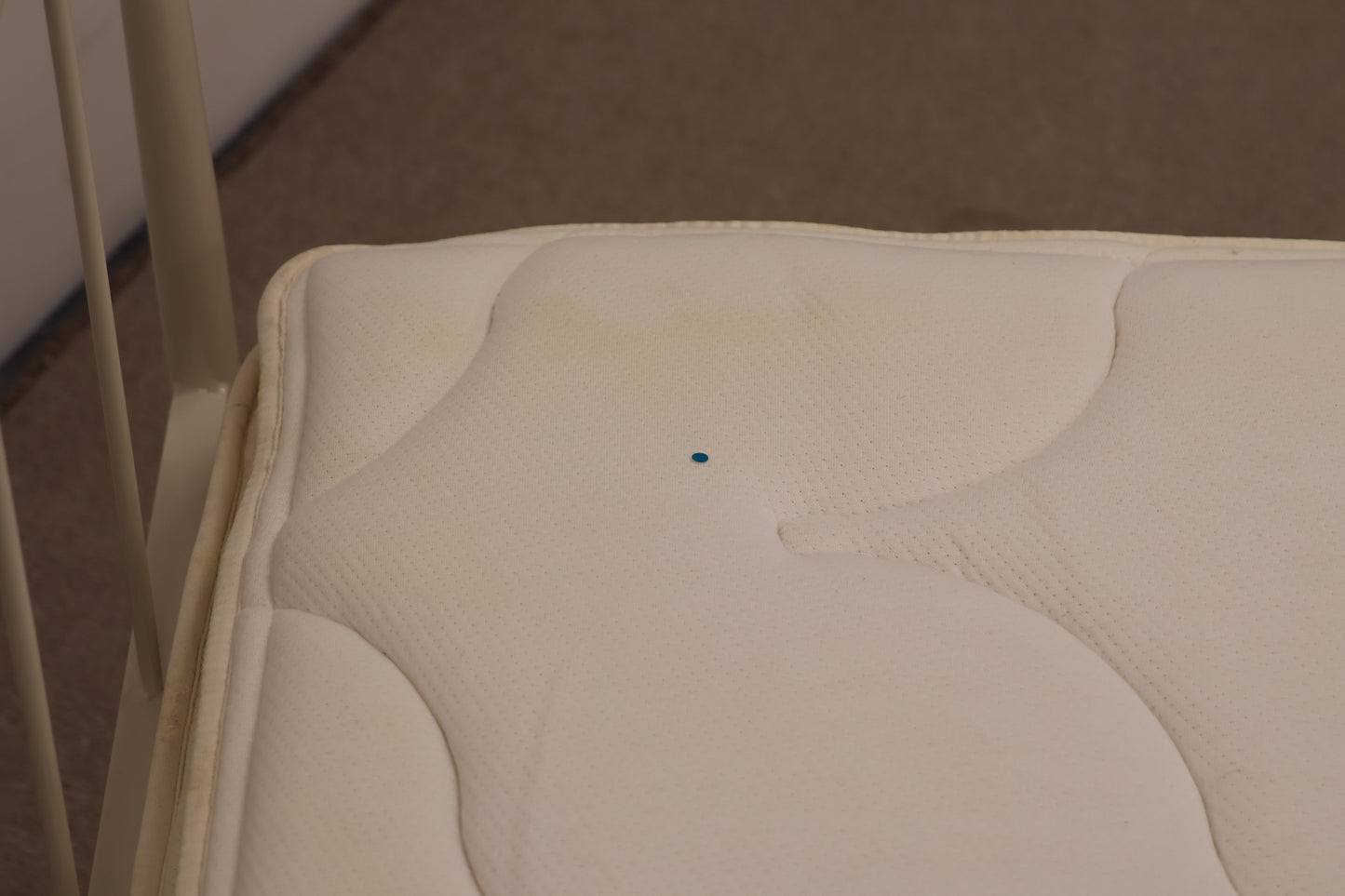 King Size Ivory Bed with Mattress by Sealy