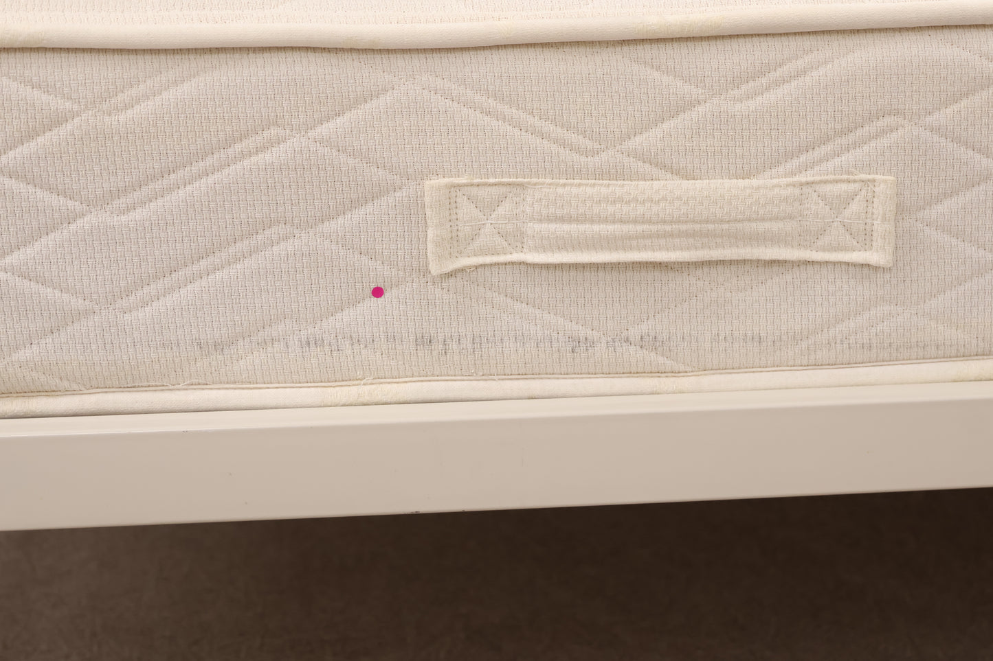 King Size Ivory Bed with Mattress by Sealy