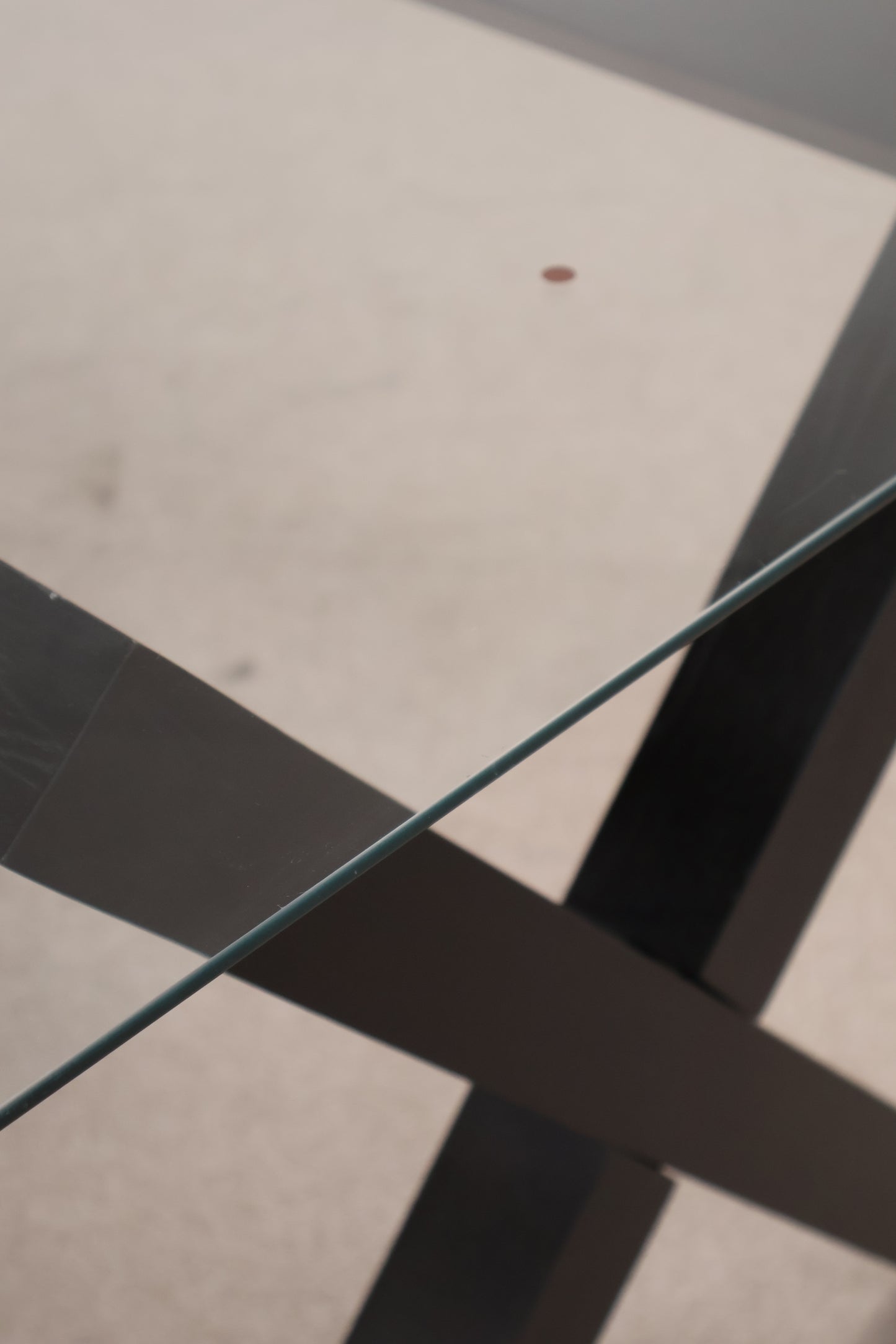 Glass Dining Table with Dark Wooden Base