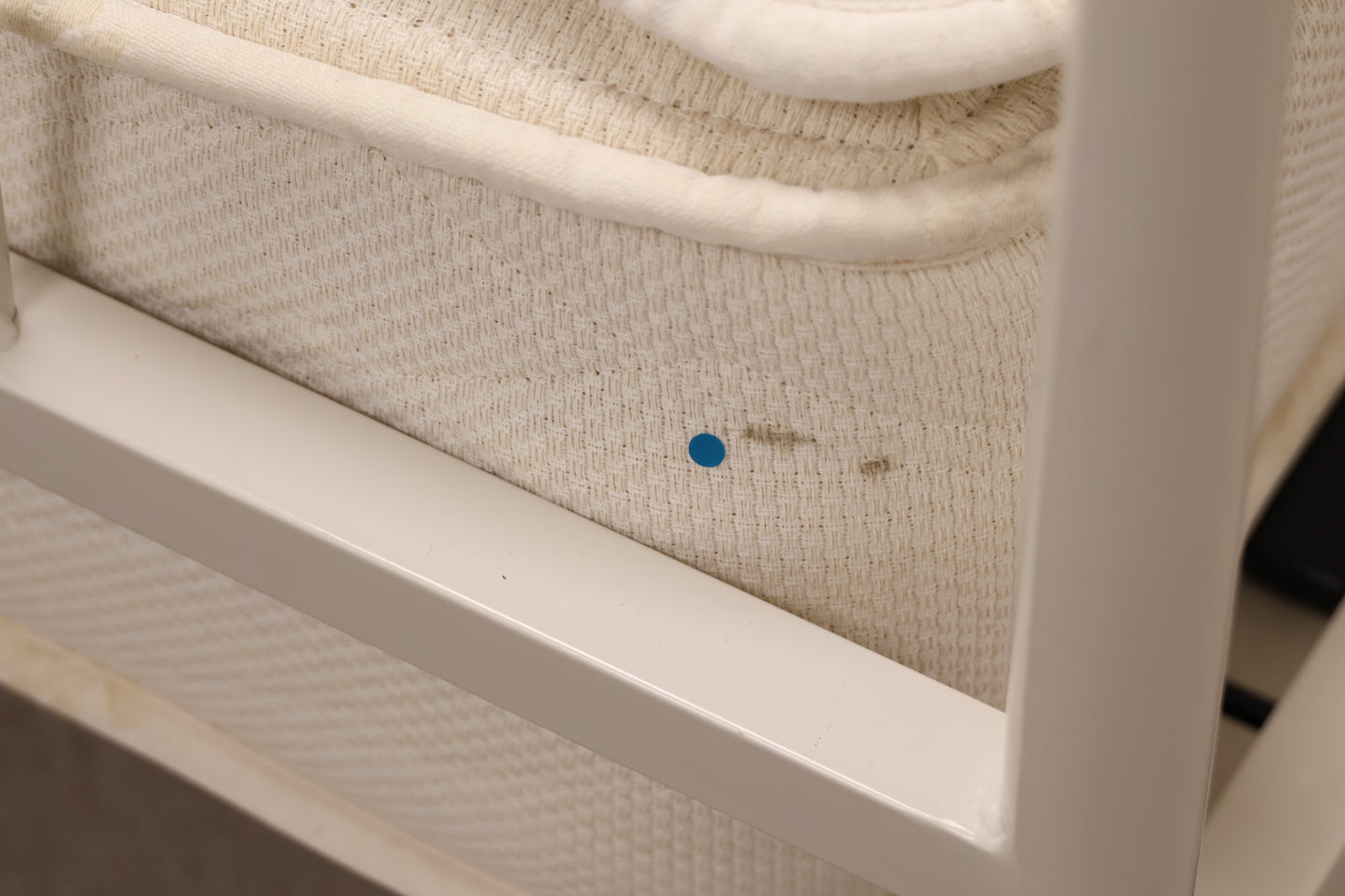 King Size Ivory Bed with Mattress by Sealy