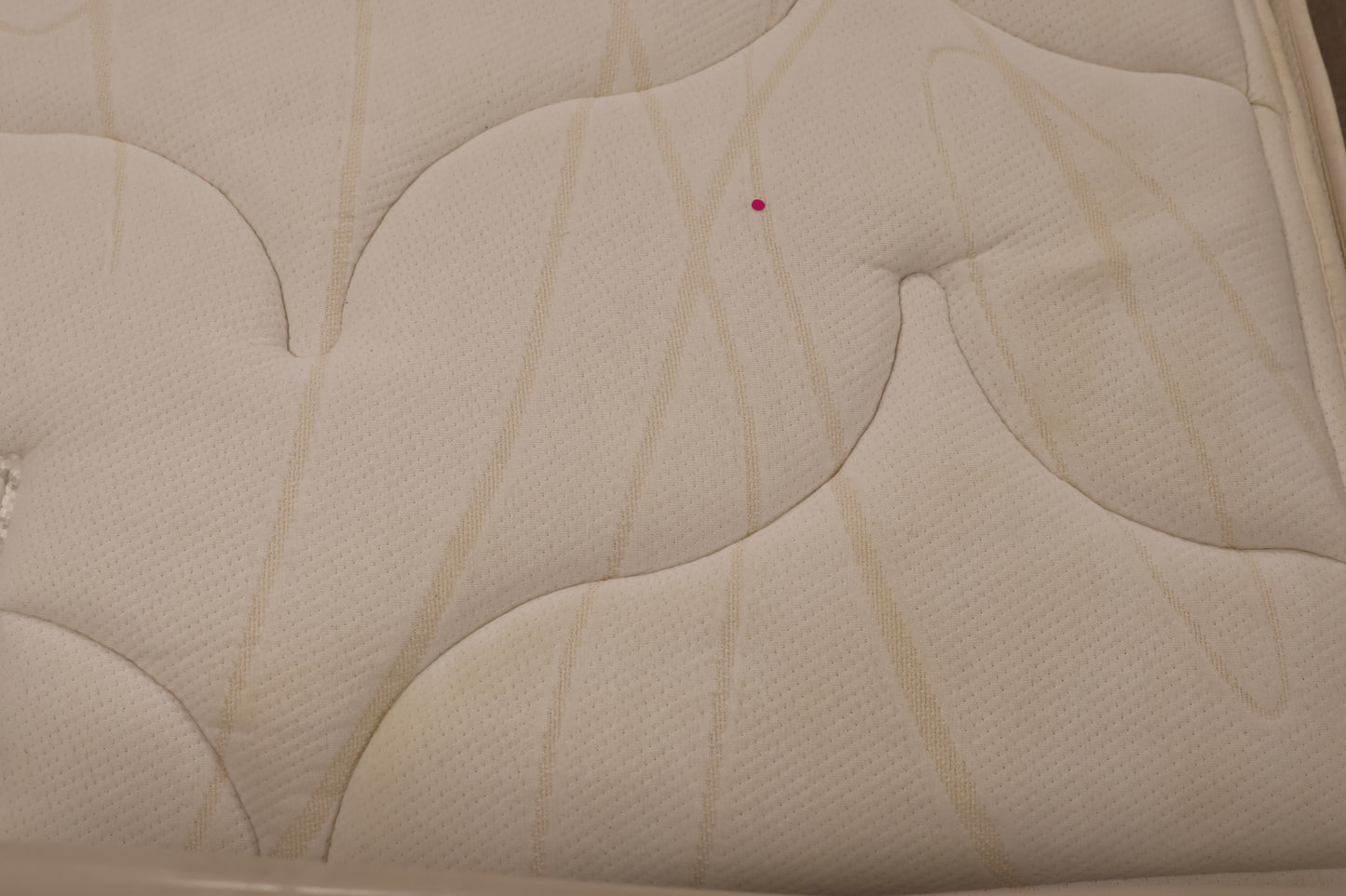 King Size Ivory Bed with Mattress by Sealy