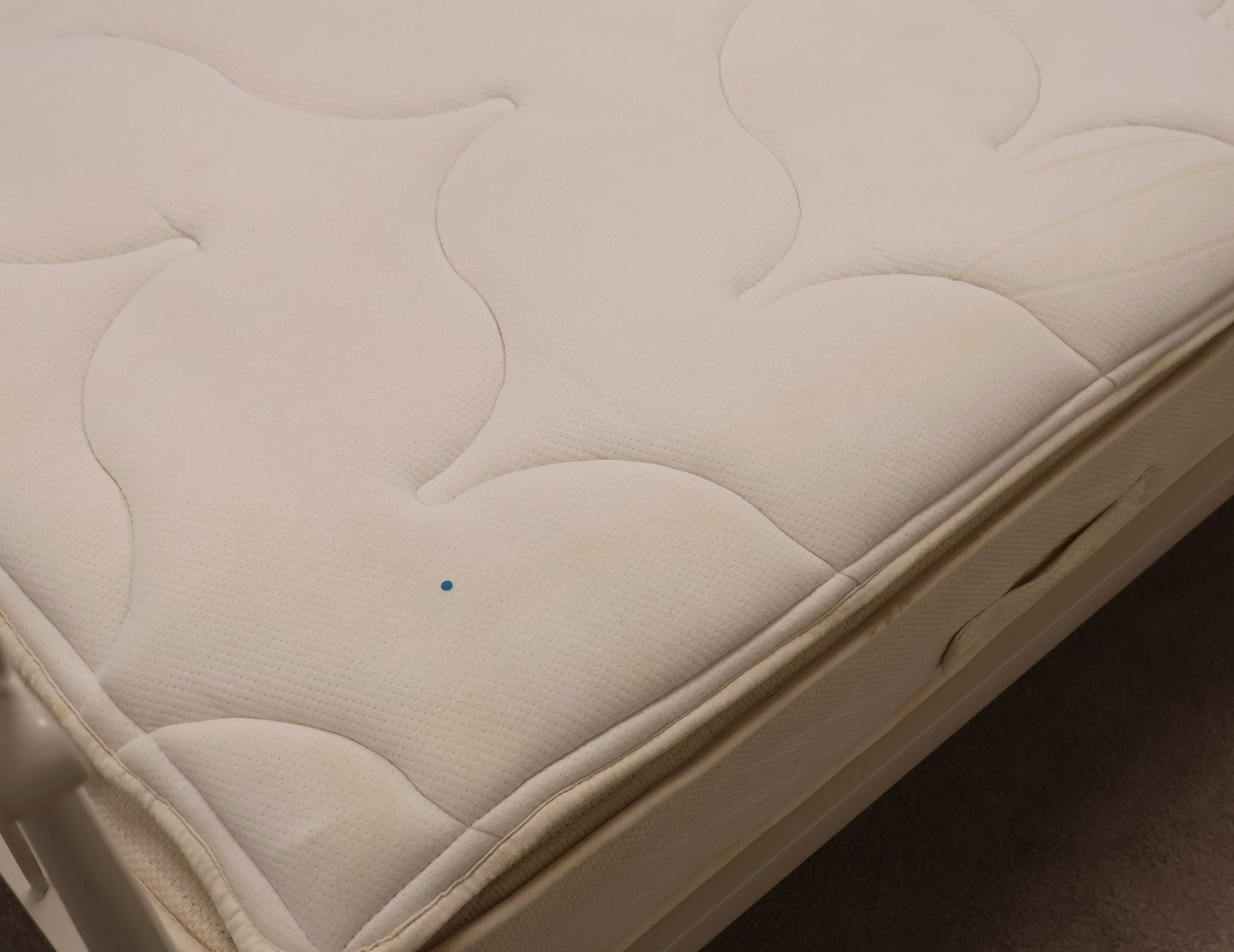 King Size Ivory Bed with Mattress by Sealy