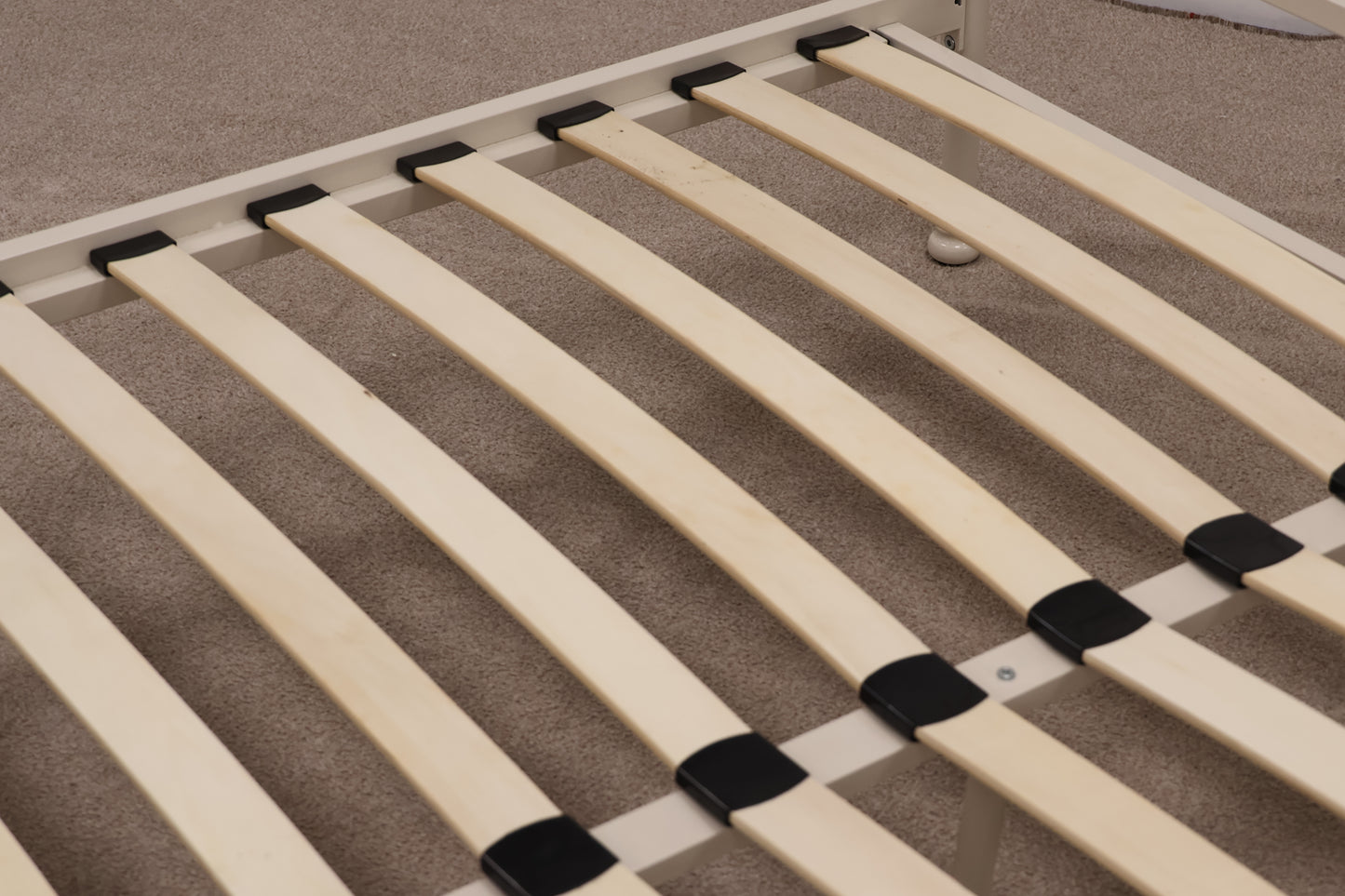 King Size Ivory Bed with Mattress by Sealy