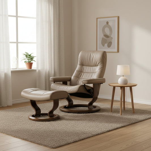 Armchair by Stressless with Matching Footstool