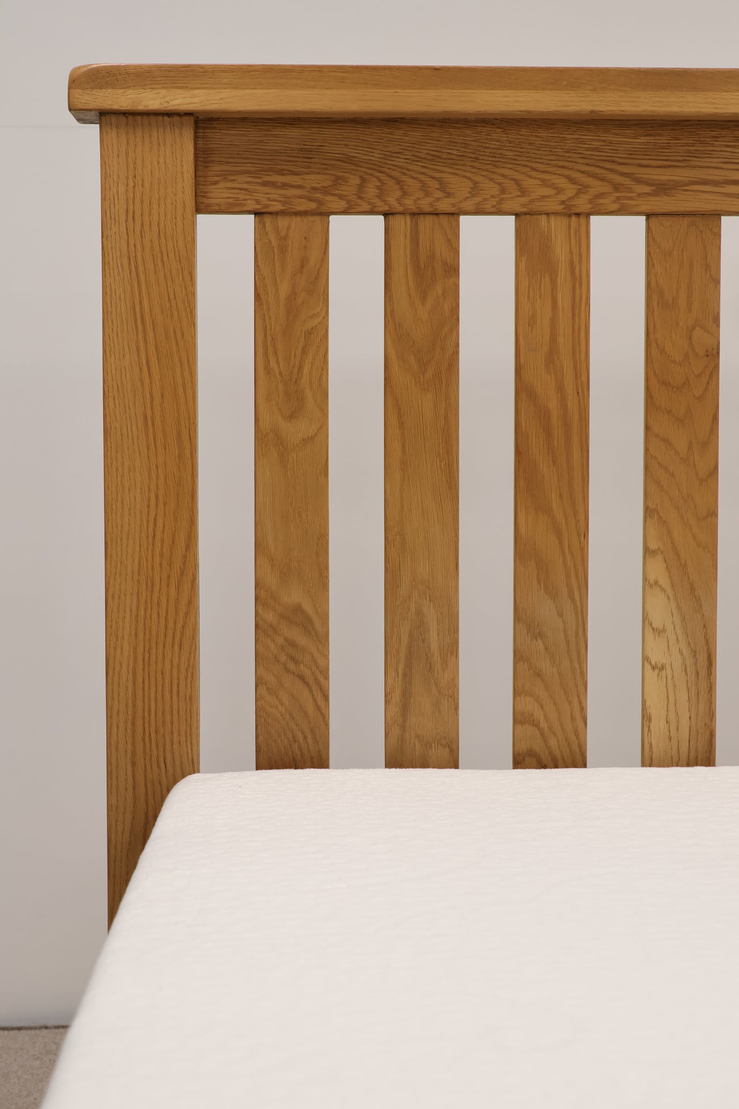 Oak Double Bed with Memory Foam Mattress