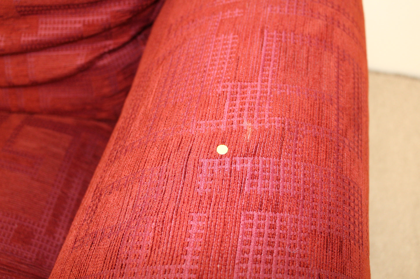 Deep Red Patterned Sofa