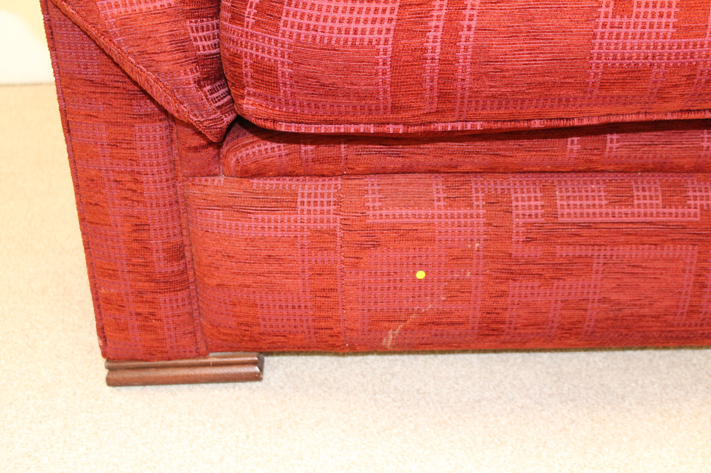 Deep Red Patterned Sofa