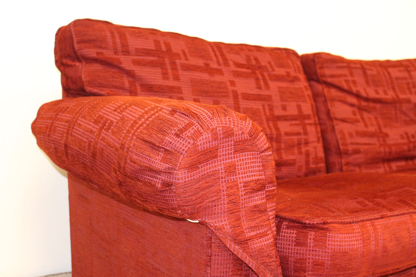 Deep Red Patterned Sofa