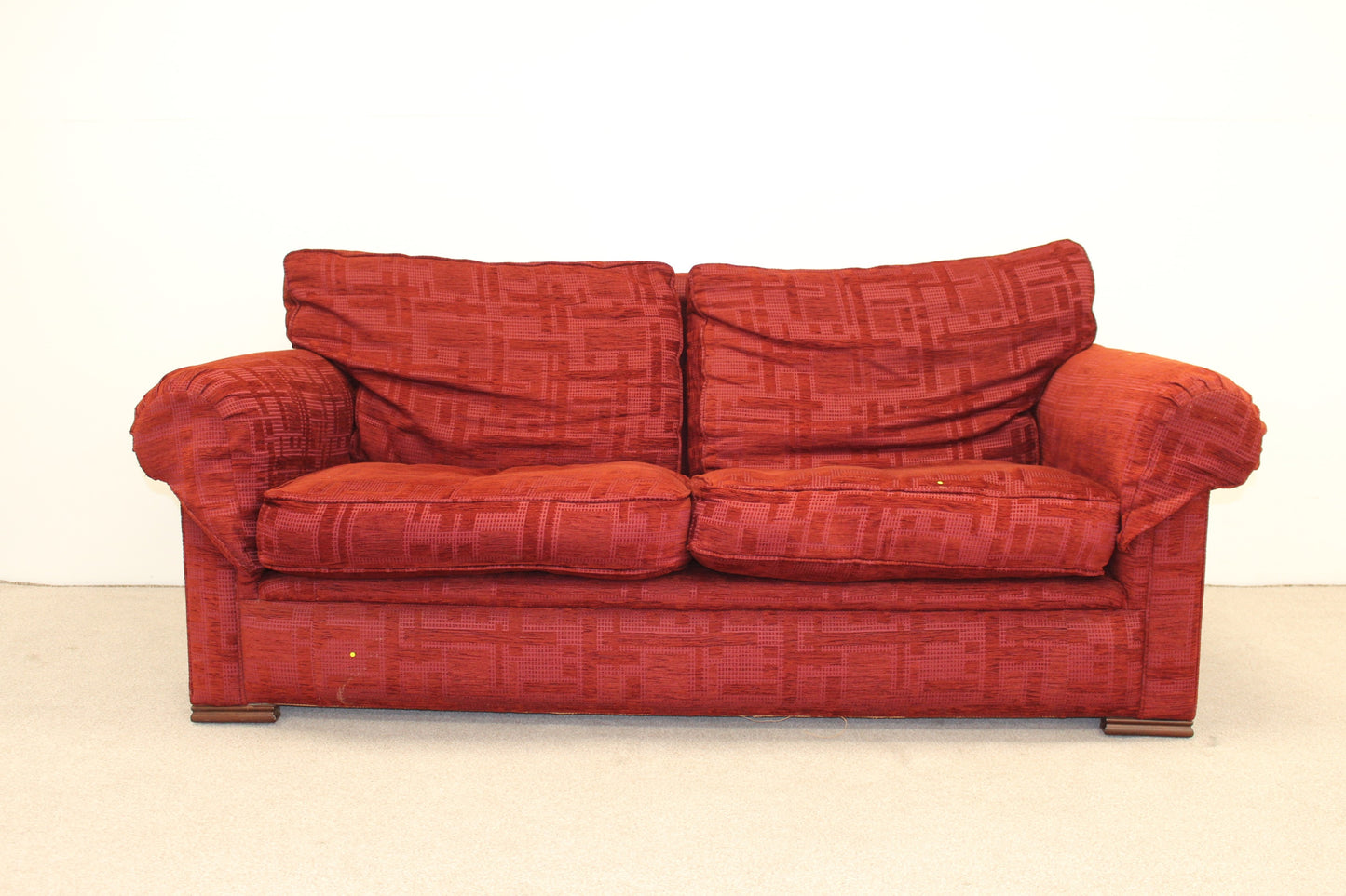 Deep Red Patterned Sofa