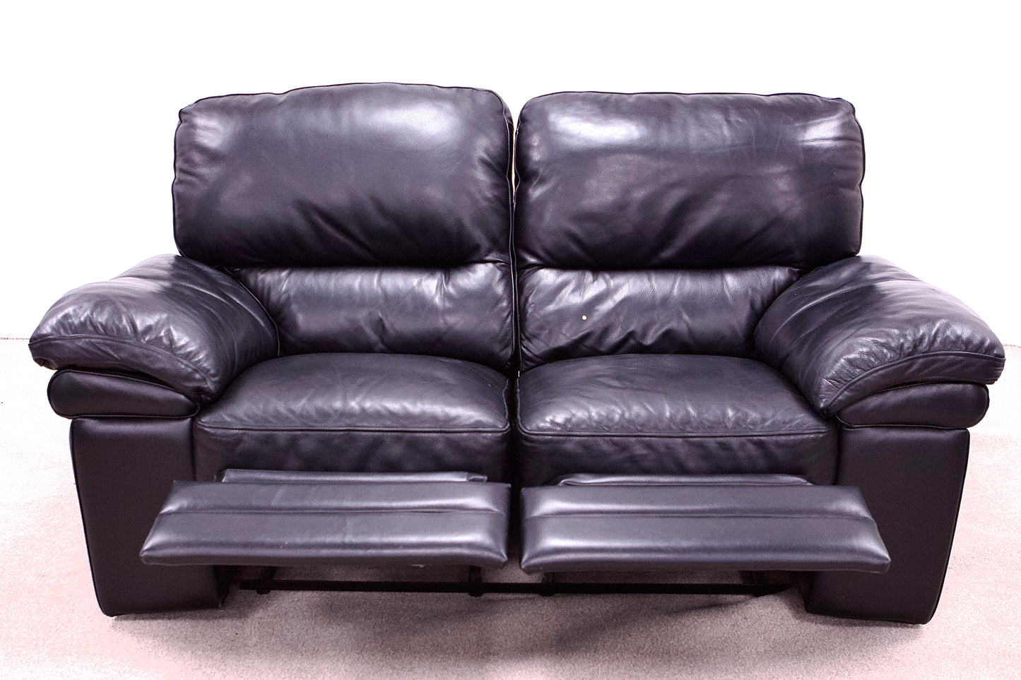 Black Leather Reclining Sofa