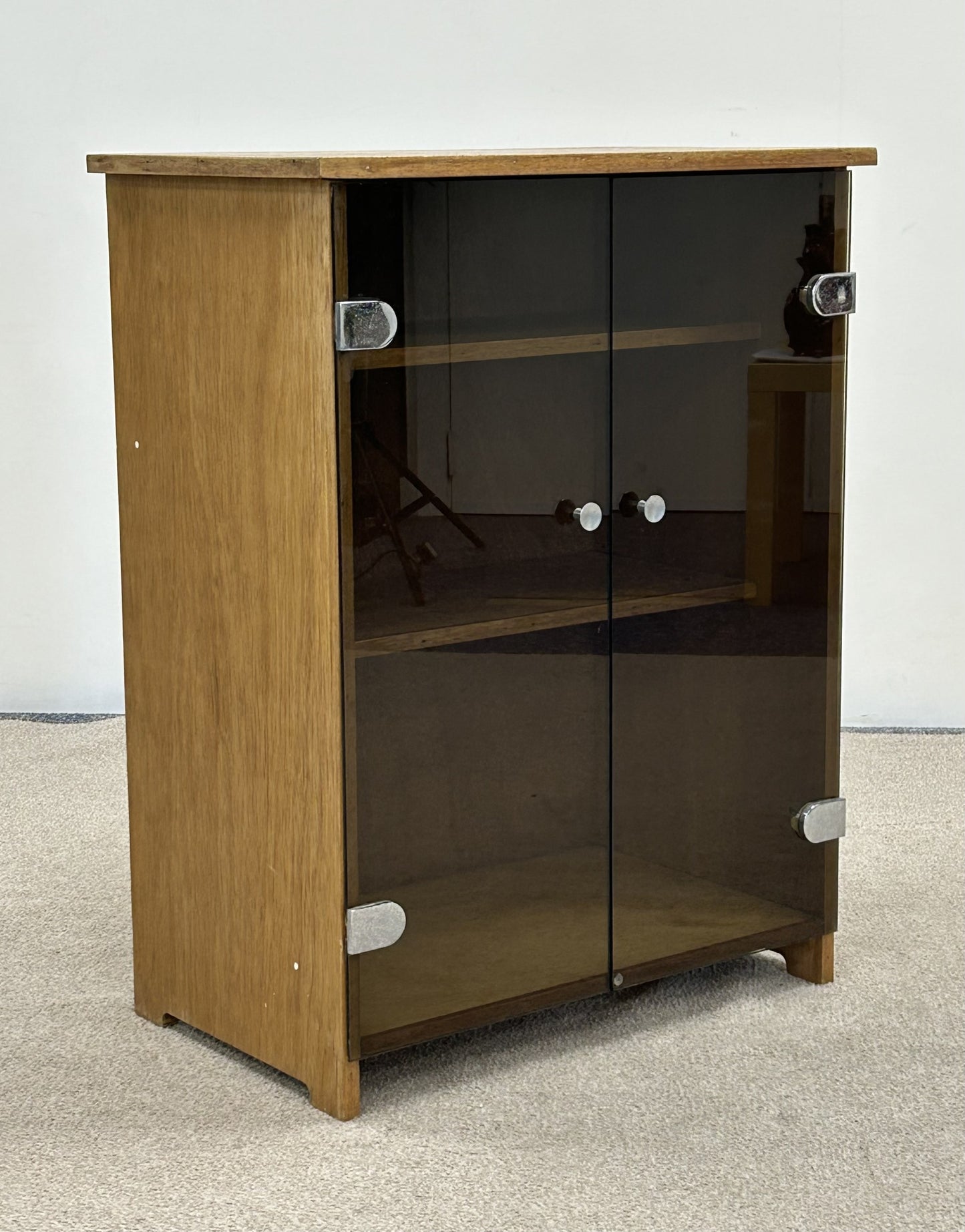 Teak Unit W/Glass Doors