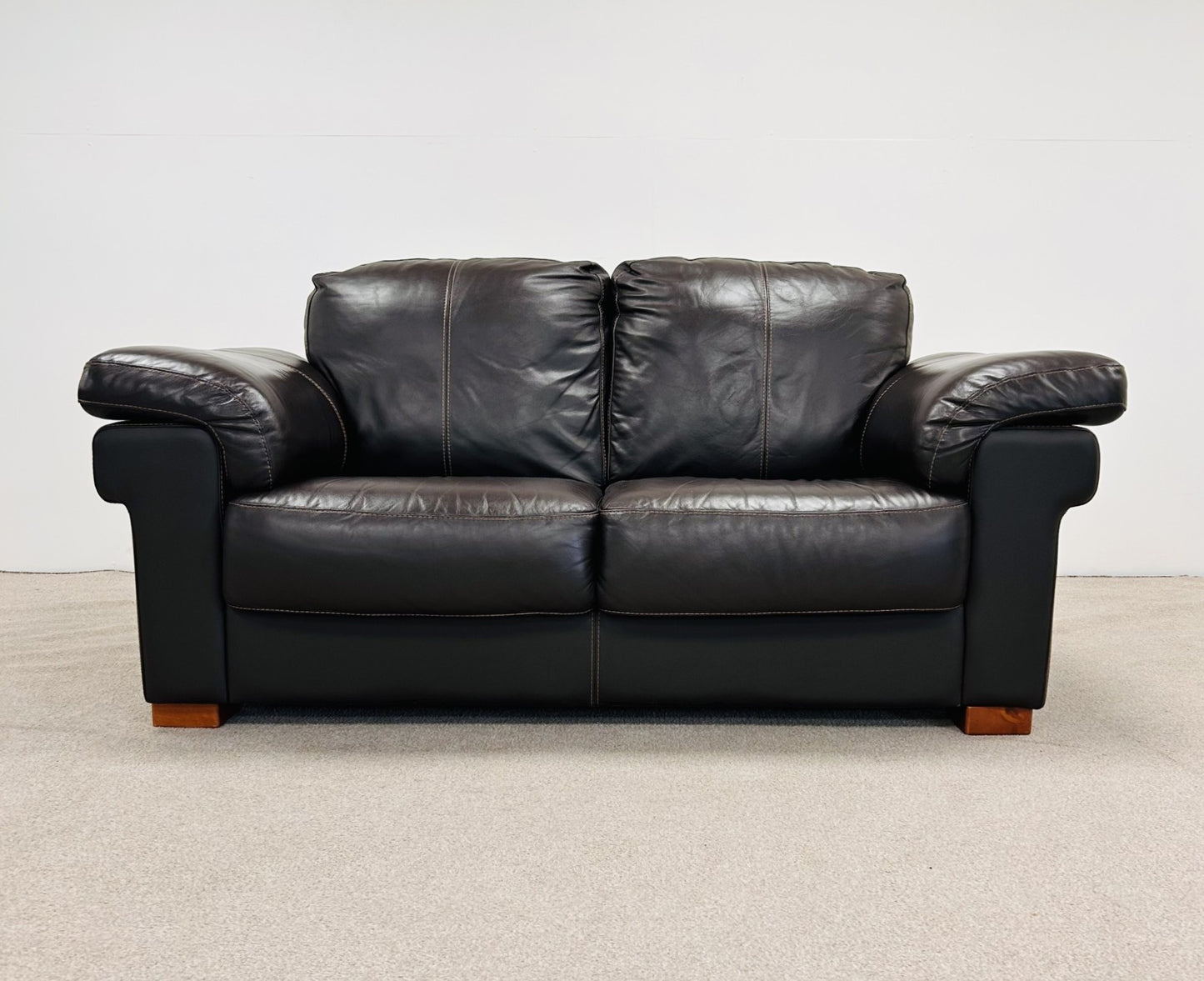 Dark Brown Leather Sofa