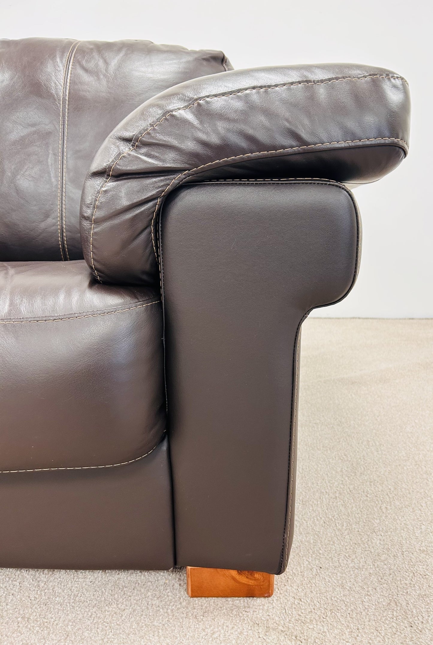 Dark Brown Leather Sofa