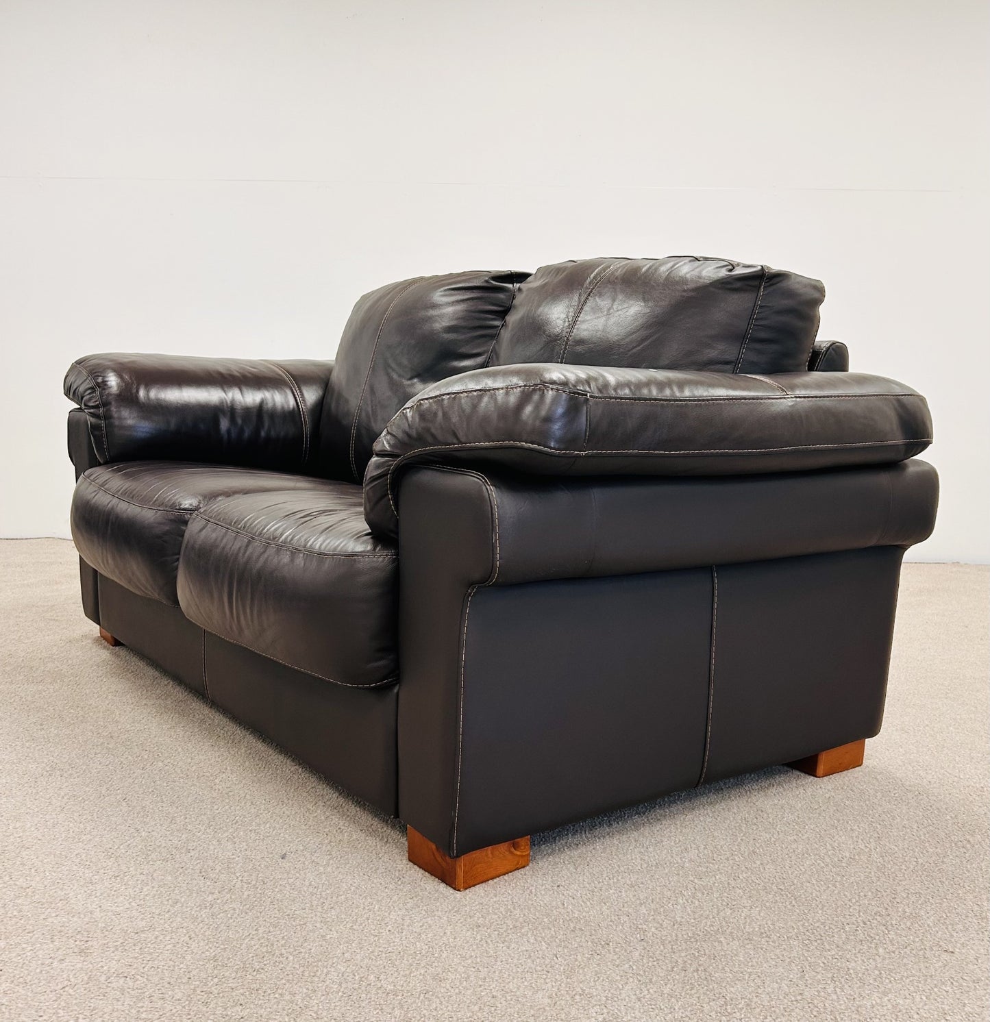 Dark Brown Leather Sofa